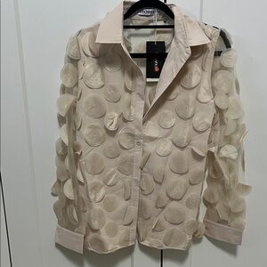 Elegant Cream Blouse with Textured Design